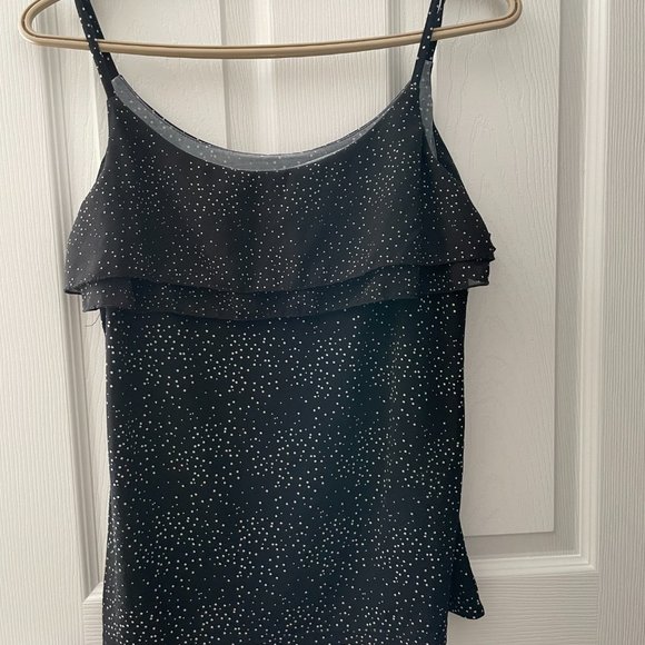 Polka dot, sleeveless, ruffle blouse - Picture 2 of 2
